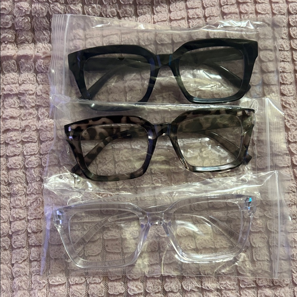 Stylish Women's Glasses Set - Black, Tortoise, Clear